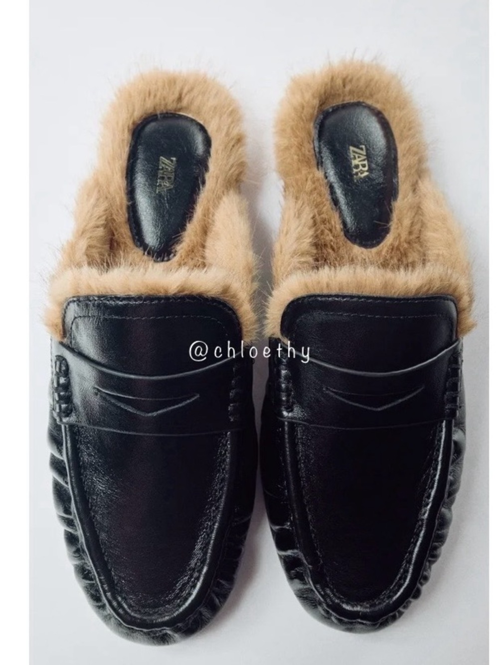 Zara LEATHER SLINGBACK LOAFERS